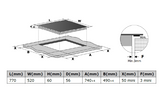 Milano 8012, B-keus  inductie kookplaat 60 cm, 2 fase
